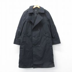 L★古着 長袖 ミリタリー トレンチ コート メンズ 00年代 00s ライナー付き ロング丈 USA製 黒 ブラック 25feb26 中古 アウター