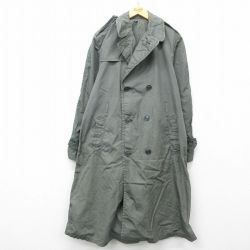 L★古着 長袖 ビンテージ ミリタリー レイン コート メンズ 60年代 60s ロング丈 USA製 濃緑 グリーン 25mar06 中古 アウター
