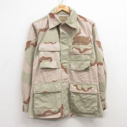 M★古着 長袖 ミリタリー ジャケット メンズ 90年代 90s コンバット デザートカモ USA製 ベージュ カーキ 迷彩 25apr11 中古 アウター フライト