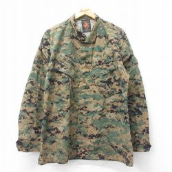L★古着 長袖 ミリタリー ジャケット メンズ USMC デジタルカモ マーパットカモ 緑 グリーン 迷彩 25apr12 中古 アウター フライト