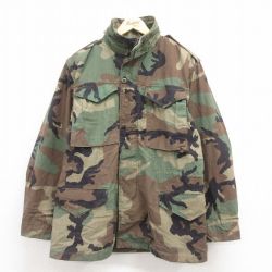 M★古着 長袖 ミリタリー フィールド ジャケット メンズ 80年代 80s M-65 緑 グリーン 迷彩 25sep04 中古 アウター フライト