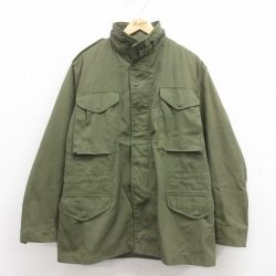 L★古着 長袖 ミリタリー フィールド ジャケット メンズ 80年代 80s M-65 USアーミー USA製 薄緑 グリーン 25sep05 中古 アウター フライト