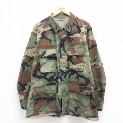 XL★古着 長袖 ミリタリー ジャケット メンズ 00年代 00s コンバット ウッドランドカモ USA製 濃ベージュ他 カーキ 迷彩 25sep05 中古 アウター フライト