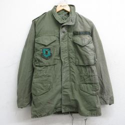 S★古着 長袖 ミリタリー フィールド ジャケット メンズ 80年代 80s M-65 USエアフォース USA製 濃緑 グリーン 25sep22 中古 アウター フライト