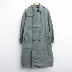 M★古着 長袖 ミリタリー ビンテージ レイン コート メンズ 60年代 60s アーミー ARMY ロング丈 濃緑 グリーン 25sep30 中古 アウター