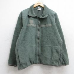 XL★古着 長袖 ミリタリー フリース ジャケット メンズ ECWCS GEN3 レベル3 ラグラン ポーラテック USA製 濃緑 グリーン 【spe】 25sep30 中古 アウター フライト