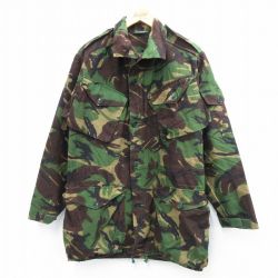 M★古着 長袖 ミリタリー ジャケット メンズ 90年代 90s イギリス軍 コンバット ロング丈 濃緑 グリーン 迷彩 【spe】 25oct04 中古 アウター フライト