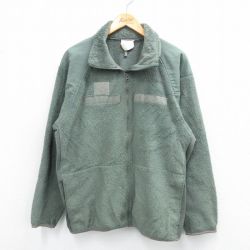 XL★古着 長袖 ミリタリー フリース ジャケット メンズ ECWCS GEN3 レベル3 ポーラテック ラグラン USA製 薄緑 グリーン 【spe】 25oct04 中古 アウター フライト