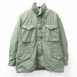 L★古着 長袖 ミリタリー フィールド ジャケット メンズ M-65 緑 グリーン 25oct16 中古 アウター フライト