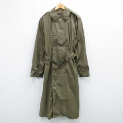XL★古着 長袖 ビンテージ ミリタリー レイン コート メンズ 60年代 60s ロング丈 USA製 濃緑 グリーン 25oct22 中古 アウター