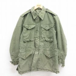 S★古着 長袖 ビンテージ ミリタリー フィールド ジャケット メンズ 50年代 50s M-51 ボロ USA製 緑 グリーン 【spe】 25oct25 中古 アウター フライト
