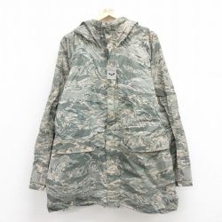 L★古着 長袖 ミリタリー ジャケット パーカー レインスーツ メンズ 00年代 00s デジタルタイガーカモ ラグラン USA製 グレー 迷彩 25oct29 中古 アウター フライト