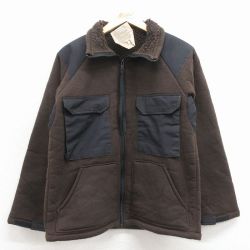S★古着 長袖 ミリタリー ベア パイル フリース ジャケット メンズ 90年代 90s USA製 こげ茶 25nov12