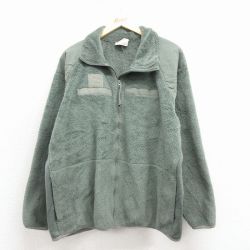 XL★古着 長袖 ミリタリー フリース ジャケット メンズ ECWCS GEN3 レベル3 ポーラテック USA製 緑 25nov12