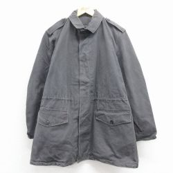 XL★古着 長袖 ミリタリー ジャケット コート メンズ 80年代 80s オランダ軍 濃グレー【spe】 25dec02
