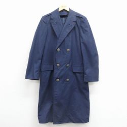 M★古着 長袖 ビンテージ ミリタリー コート メンズ 70年代 70s ロング丈 USA製 濃紺【spe】 25dec02