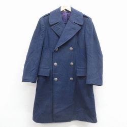 S★古着 長袖 ビンテージ ミリタリー コート メンズ 60年代 60s USAF ロング丈 ウール USA製 紺【spe】 26jan16