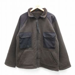 XL★古着 長袖 ミリタリー ベア ジャケット メンズ 茶 内側ボア 26jan17