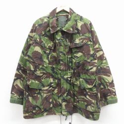 XL★古着 長袖 ミリタリー フィールド ジャケット メンズ イギリス軍 緑 迷彩 26feb13
