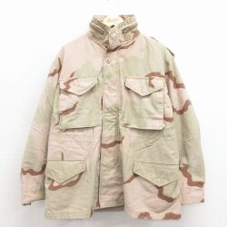 L★古着 長袖 ミリタリー フィールド ジャケット メンズ 90年代 90s M-65 デザートカモ USA製 ベージュ 迷彩【spe】 26mar03