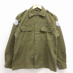 M★古着 長袖 ミリタリー ジャケット メンズ イスラエル軍 緑 26mar09