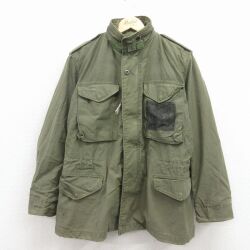 L★古着 長袖 ミリタリー フィールド ジャケット メンズ 80年代 80s M-65 緑 26mar16
