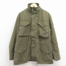 L★古着 長袖 ビンテージ ミリタリー ジャケット メンズ 60年代 60s M-65 緑【spe】 26mar16