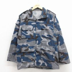 グレー迷彩ミリタリージャケット リップストップ M | 古着