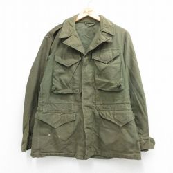 M★古着 長袖 ビンテージ ミリタリー フィールド ジャケット メンズ 40年代 40s M-43 USA製 緑 26apr21