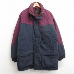 L★古着 長袖 ジャケット メンズ 90年代 90s ツートンカラー ロング丈 紺他 ネイビー 24jan16 中古 アウター