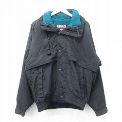 XL★古着 HEAD 長袖 ジャケット メンズ 90年代 90s ラグラン 黒 ブラック 内側フリース 24oct11 中古 アウター