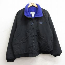 XL★古着 エルエルビーン LLBEAN 長袖 ウォームアップ ジャケット メンズ 80年代 80s 黒 ブラック 内側フリース 【spe】 24oct31 中古 アウター