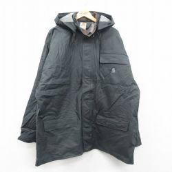 XL★古着 カーハート Carhartt 長袖 ジャケット パーカー メンズ 大きいサイズ ロング丈 濃緑 グリーン 【spe】 24nov11 中古 アウター