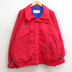 XL★古着 コロンビア COLUMBIA 長袖 ナイロン ジャケット メンズ 90年代 90s 大きいサイズ 赤 レッド 24nov20 中古 アウター