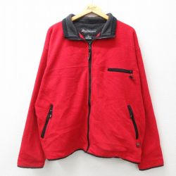 【50%OFF】XL★古着 長袖 フリース ジャケット メンズ 00年代 00s 赤他 レッド 24nov21 中古 アウター