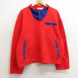 L★古着 長袖 フリース ジャケット メンズ 80年代 80s USA製 赤 レッド 24nov22 中古 アウター