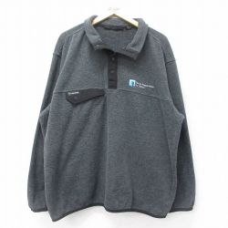 XL★古着 長袖 フリース ジャケット メンズ スナップT New England 大きいサイズ 濃グレー 24nov22 中古 アウター