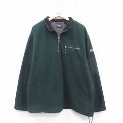 【50%OFF】XL★古着 IZOD 長袖 ハーフジップ フリース ジャケット メンズ 緑 グリーン 24nov27 中古 アウター