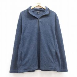 【50%OFF】L★古着 オールドネイビー OLD NAVY 長袖 ハーフジップ フリース ジャケット メンズ 00年代 00s 紺 ネイビー 霜降り 24dec06 中古 アウター