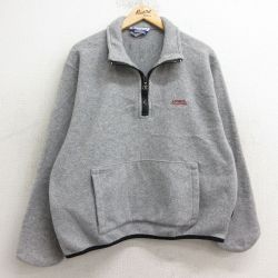 M★古着 チャンピオン champion 長袖 ハーフジップ フリース ジャケット メンズ 90年代 90s LOOMIS CHAFFEE グレー 24dec06 中古 アウター