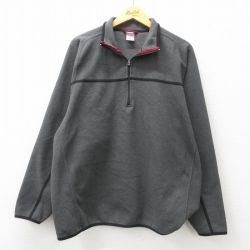 L★古着 オールドネイビー 長袖 ハーフジップ フリース ジャケット メンズ 00年代 00s 濃グレー他 24dec09 中古 アウター