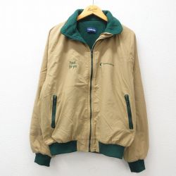 XL★古着 ホロウェイ 長袖 ナイロン ジャケット メンズ 90年代 90s Cilmax ラグラン USA製 濃ベージュ他 カーキ 内側フリース 24dec09 中古 アウター