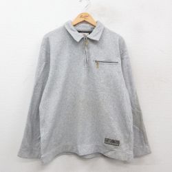 【50%OFF】XL★古着 ビューグルボーイ 長袖 ハーフジップ フリース ジャケット メンズ 90年代 90s 薄グレー 24dec10 中古 アウター