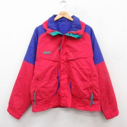 【20%OFF】XL★古着 コロンビア COLUMBIA 長袖 ナイロン ジャケット メンズ 90年代 90s 赤 レッド 24dec10 中古 アウター