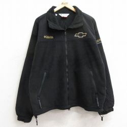L★古着 コロンビア COLUMBIA 長袖 フリース ジャケット メンズ 00年代 00s ワンポイントロゴ シボレー 黒 ブラック 24dec10 中古 アウター