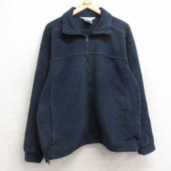 L★古着 コロンビア COLUMBIA 長袖 フリース ジャケット メンズ 00年代 00s ワンポイントロゴ 紺 ネイビー 24dec10 中古 アウター