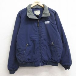 M★古着 エルエルビーン LLBEAN 長袖 ナイロン ジャケット メンズ 00年代 00s TPC 紺 ネイビー 内側フリース 24dec10 中古 アウター