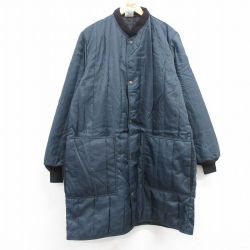XL★古着 長袖 ナイロン ジャケット メンズ 90年代 90s ロング丈 USA製 濃紺 ネイビー 24dec12 中古 アウター