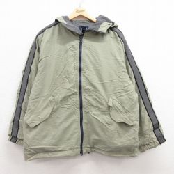 L★古着 ギャップ GAP 長袖 ナイロン ジャケット パーカー メンズ 00年代 00s 緑系 グリーン 内側フリース 24dec12 中古 アウター