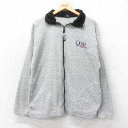 S★古着 長袖 フリース ジャケット メンズ 00年代 00s 北京オリンピック USA製 薄グレー 24dec14 中古 アウター